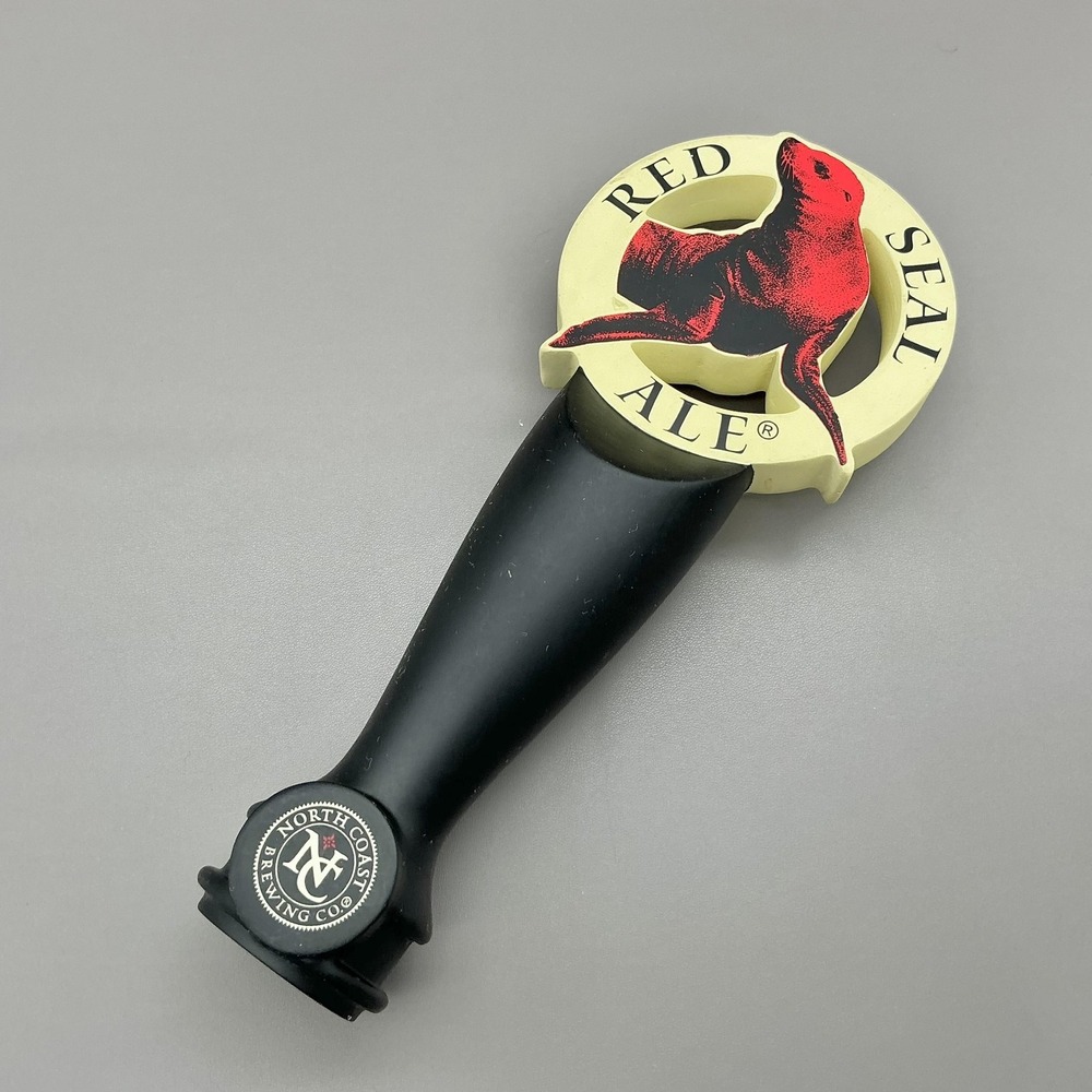 North Coast Brewing Co Red Seal Ale Beer Tap Handle Black Cream Seal Decor